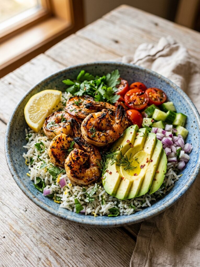 Shrimp avocado rice bowls 202605121532
