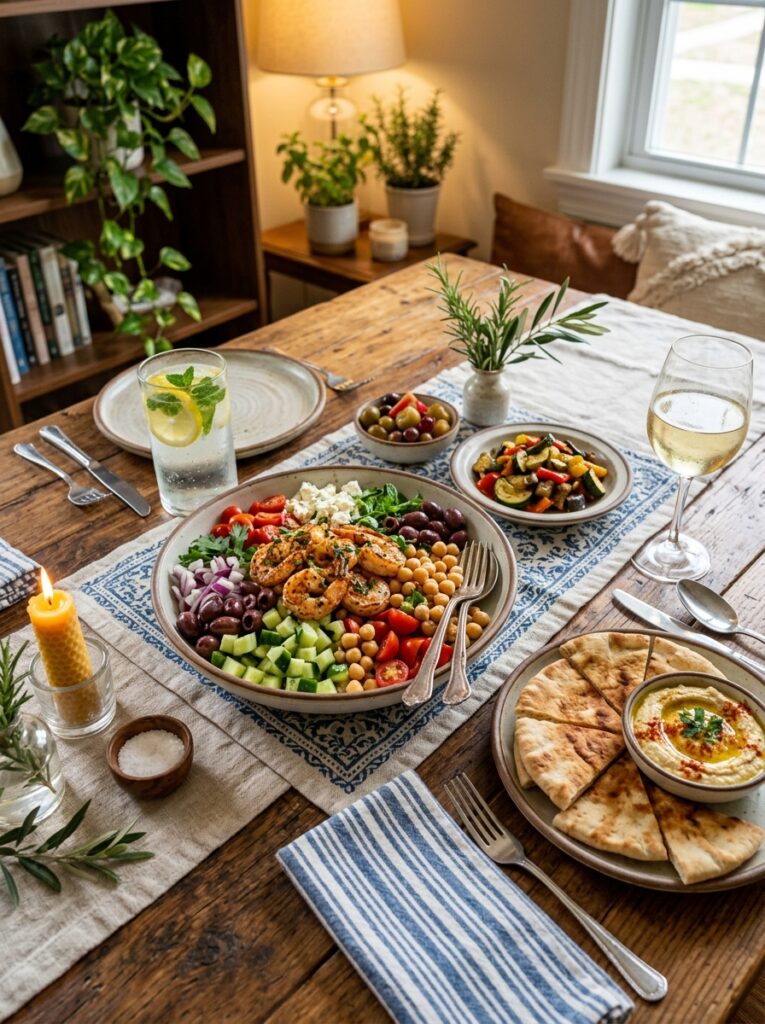 Mediterranean Shrimp Chickpea Chopped Salad Recipe 4 Shrimp chickpea salad setup 202605251428
