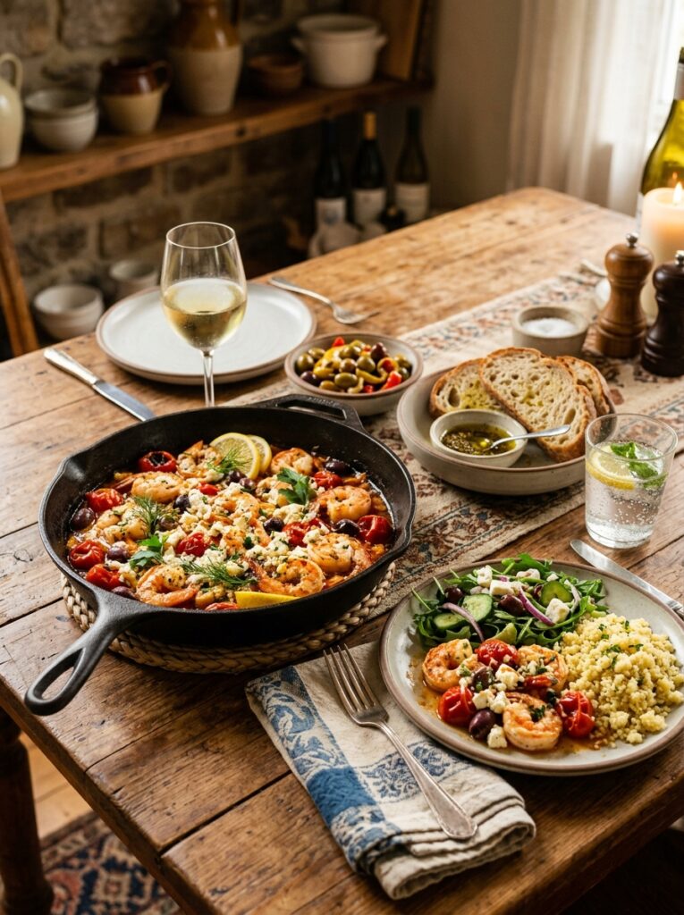 Mediterranean Shrimp Feta Skillet with Blistered Tomatoes Recipe 15 Shrimp feta skillet with tomatoes 202605042234