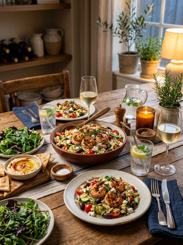 Shrimp orzo salad setup 202605171631