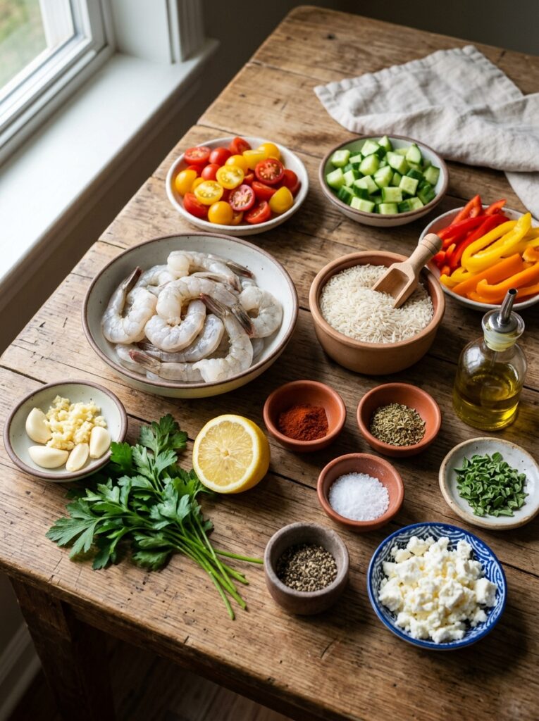 Easy Mediterranean Garlic Shrimp Rice Bowls Recipe 13 Shrimp rice bowls ingredients ar… 202605032155
