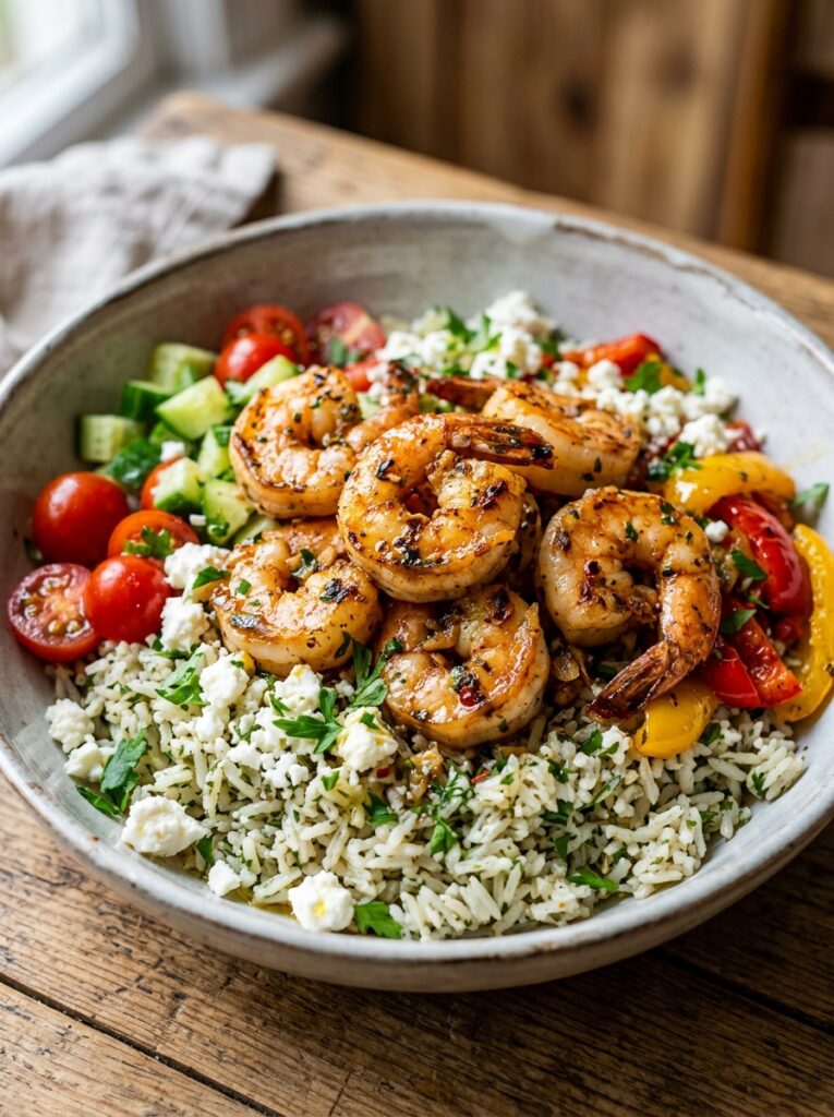 Easy Mediterranean Garlic Shrimp Rice Bowls Recipe 12 Shrimp rice bowls recipe 202605032155
