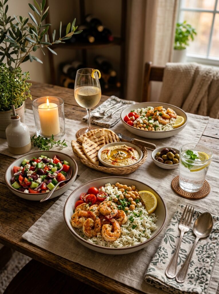 Easy Mediterranean Garlic Shrimp Rice Bowls Recipe 15 Shrimp rice bowls recipe setup 202605032155
