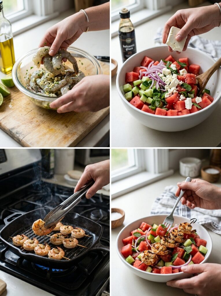 Mediterranean Grilled Shrimp and Watermelon Feta Salad Recipe 14 Shrimp watermelon feta salad recipe 202605291507