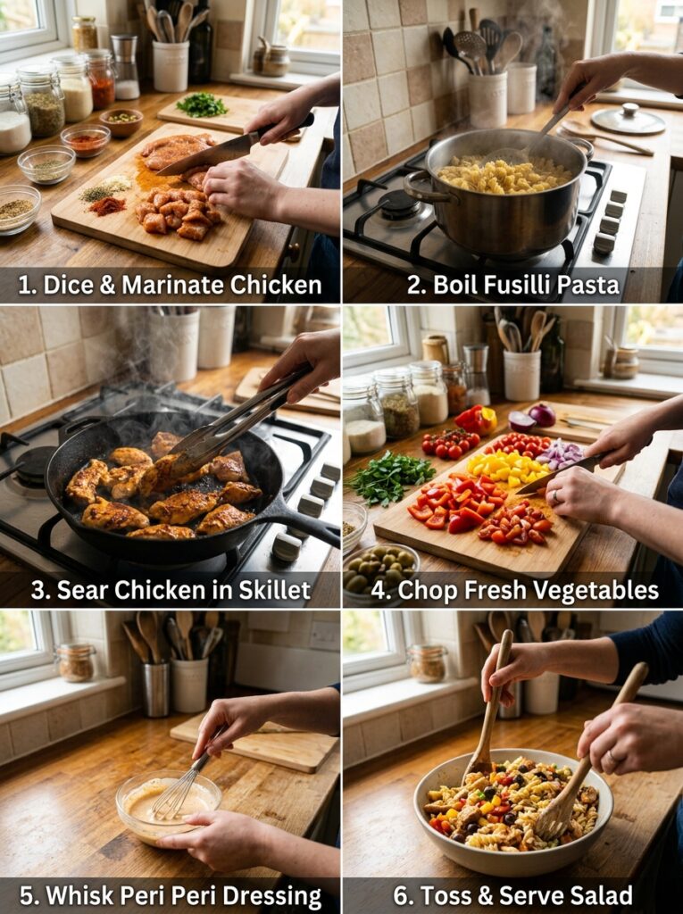 Spicy peri peri chicken pasta salad 14 Spicy peri peri chicken pasta 202606051725