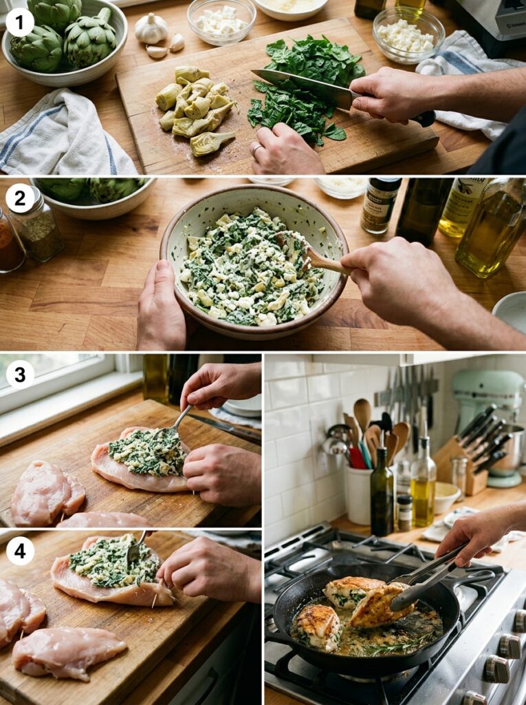 Mediterranean Spinach Artichoke Stuffed Chicken Dinner Recipe 14 Spinach artichoke stuffed chicke… 202605081257
