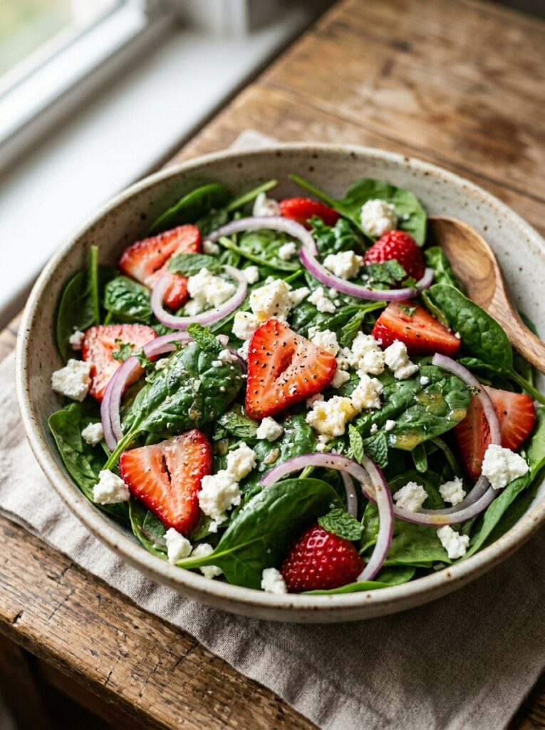 Spinach strawberry feta salad 202605021640