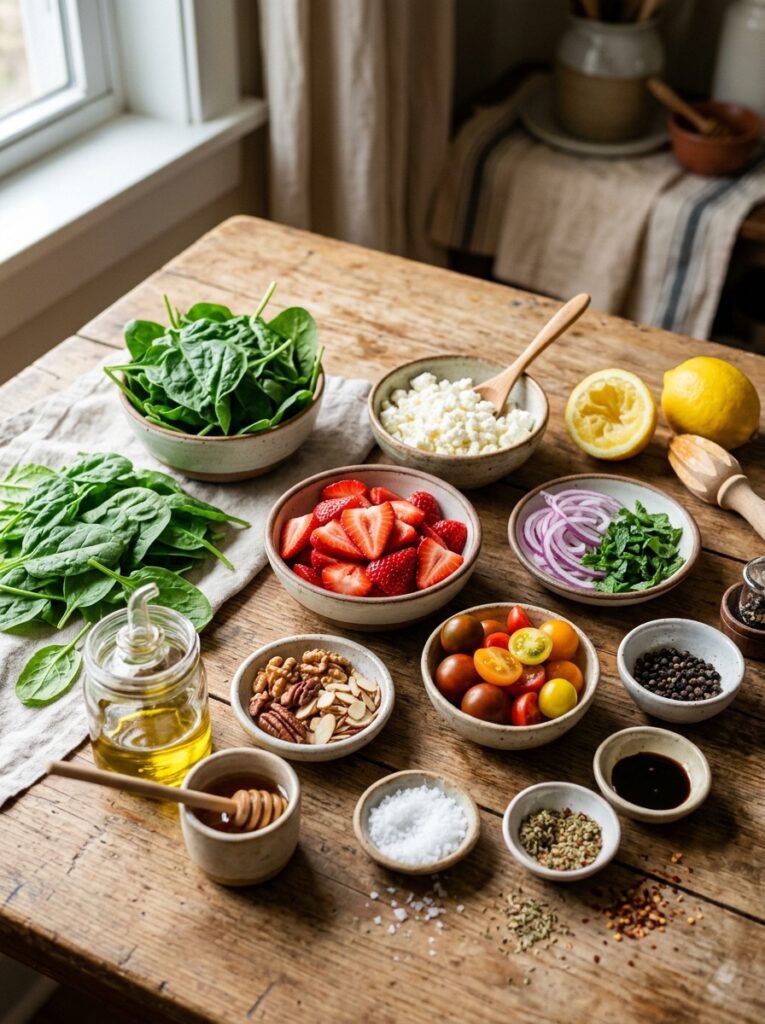 Spinach strawberry feta salad in… 202605021640