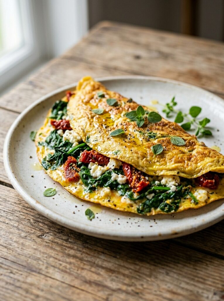 Mediterranean Spinach Sun Dried Tomato Omelet Recipe 12 Spinach sun dried tomato omelet 202605251418