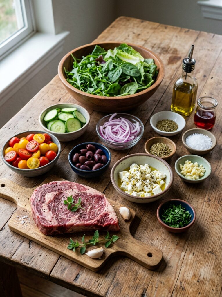 Steak salad ingredients on table 202605221858