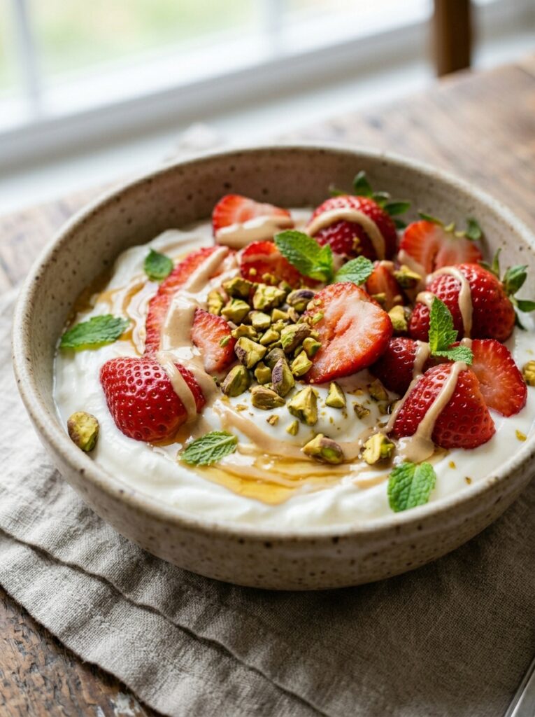 Strawberry Yogurt Bowl with Tahini 202605161402