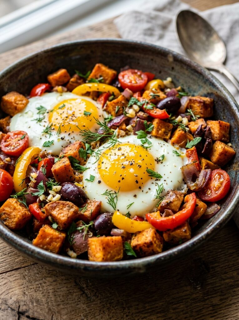 Mediterranean Sweet Potato Breakfast Hash with Eggs and Herbs Recipe 12 Sweet potato breakfast hash eggs 202605031921