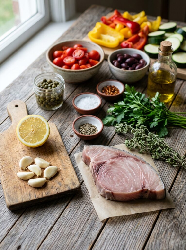 Swordfish ingredients arranged o… 202605121545
