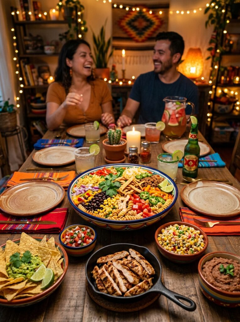 Fiesta taco style cold pasta salad 15 Taco pasta salad setup drinks 202606041721