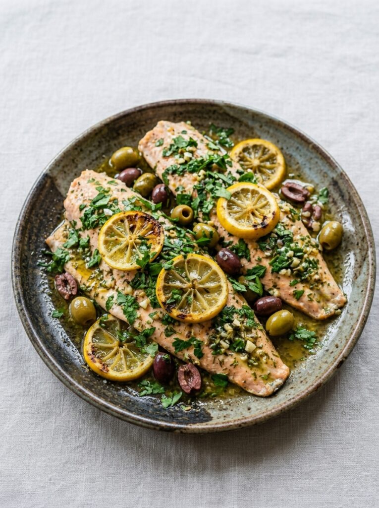 Trout with parsley lemons olives 202605091919