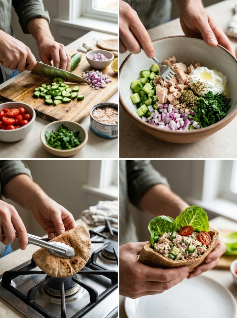 easy mediterranean tuna cucumber pita recipe 14 Tuna cucumber pita recipe process 202605121559