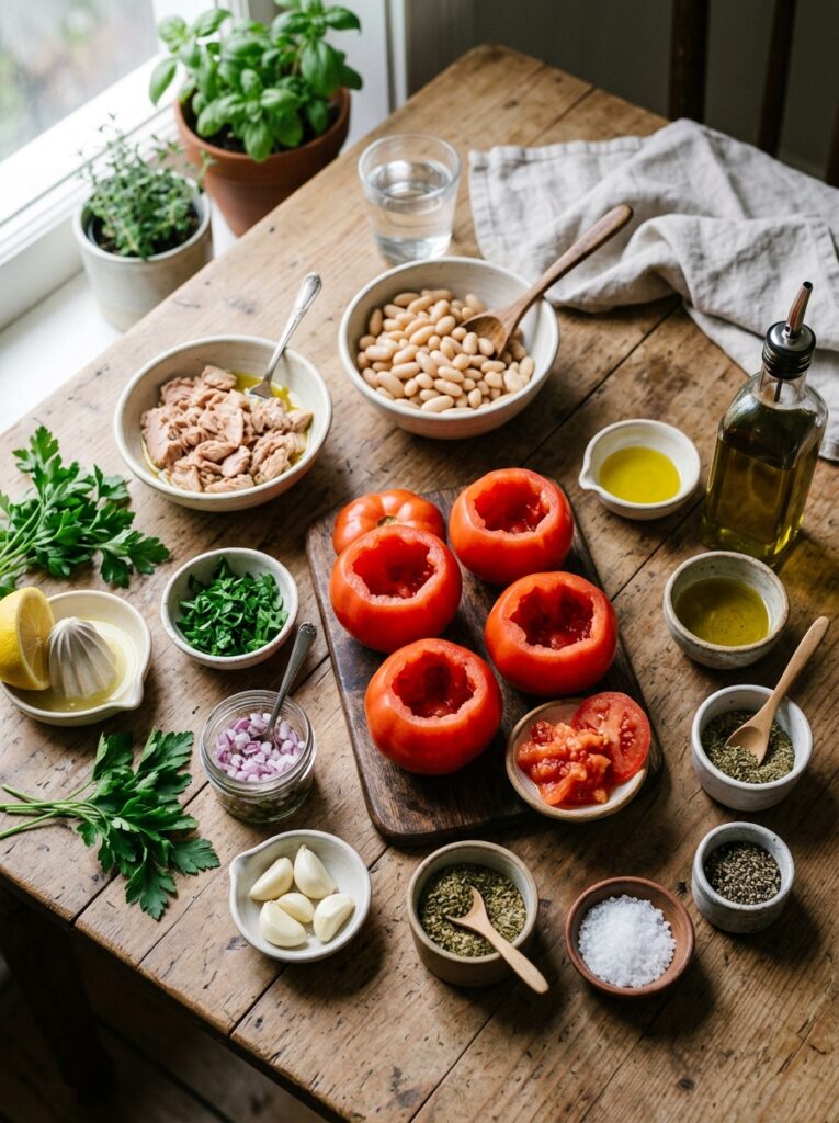 Mediterranean Tuna and White Bean Stuffed Tomatoes Recipe 13 Tuna white bean stuffed tomatoes… 202605062231